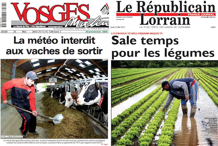 Image d'illustration pour Les cultures et les agriculteurs souffrent du mauvais temps